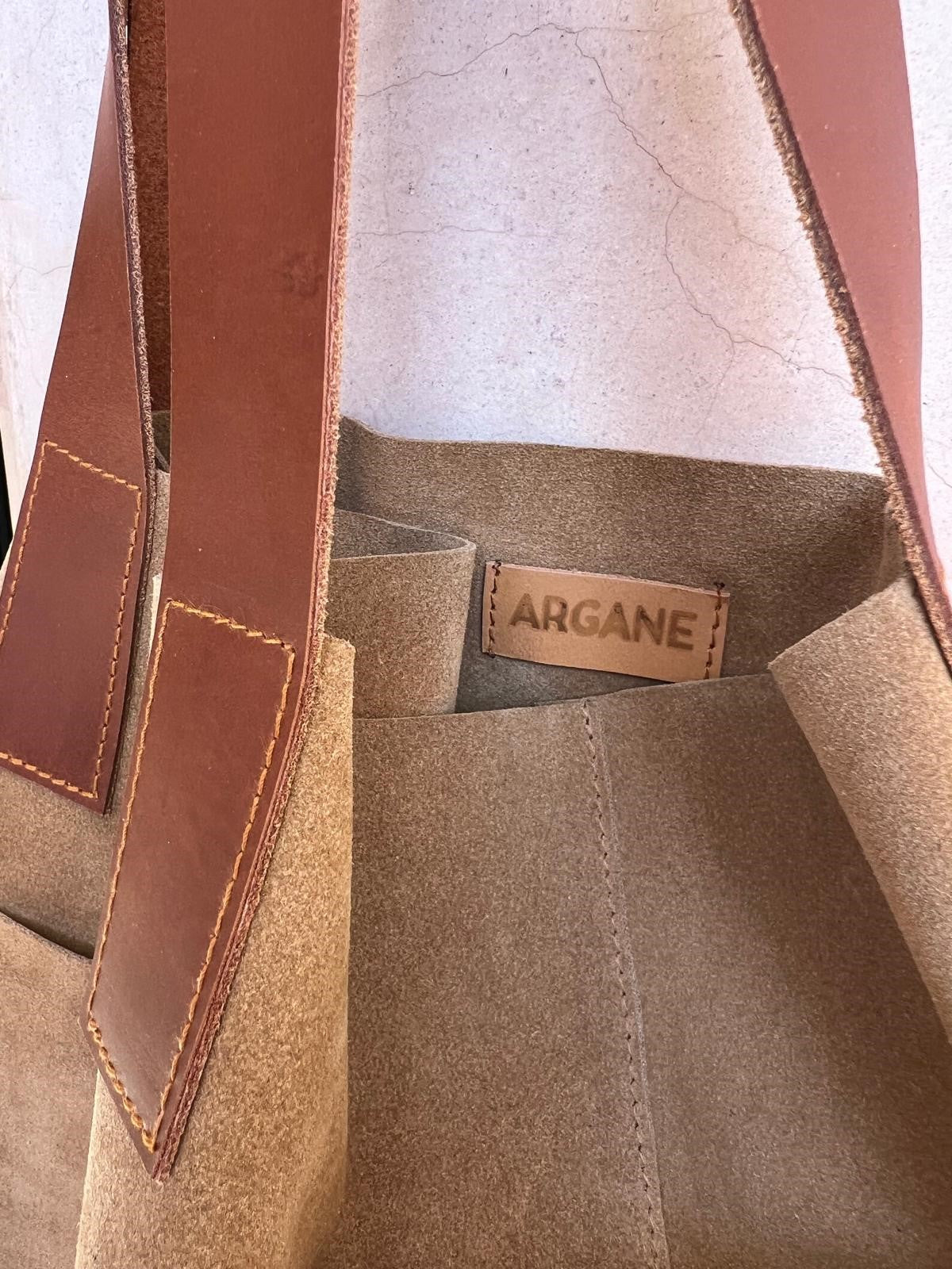 LE CABAS ORSO  cuir et daim camel